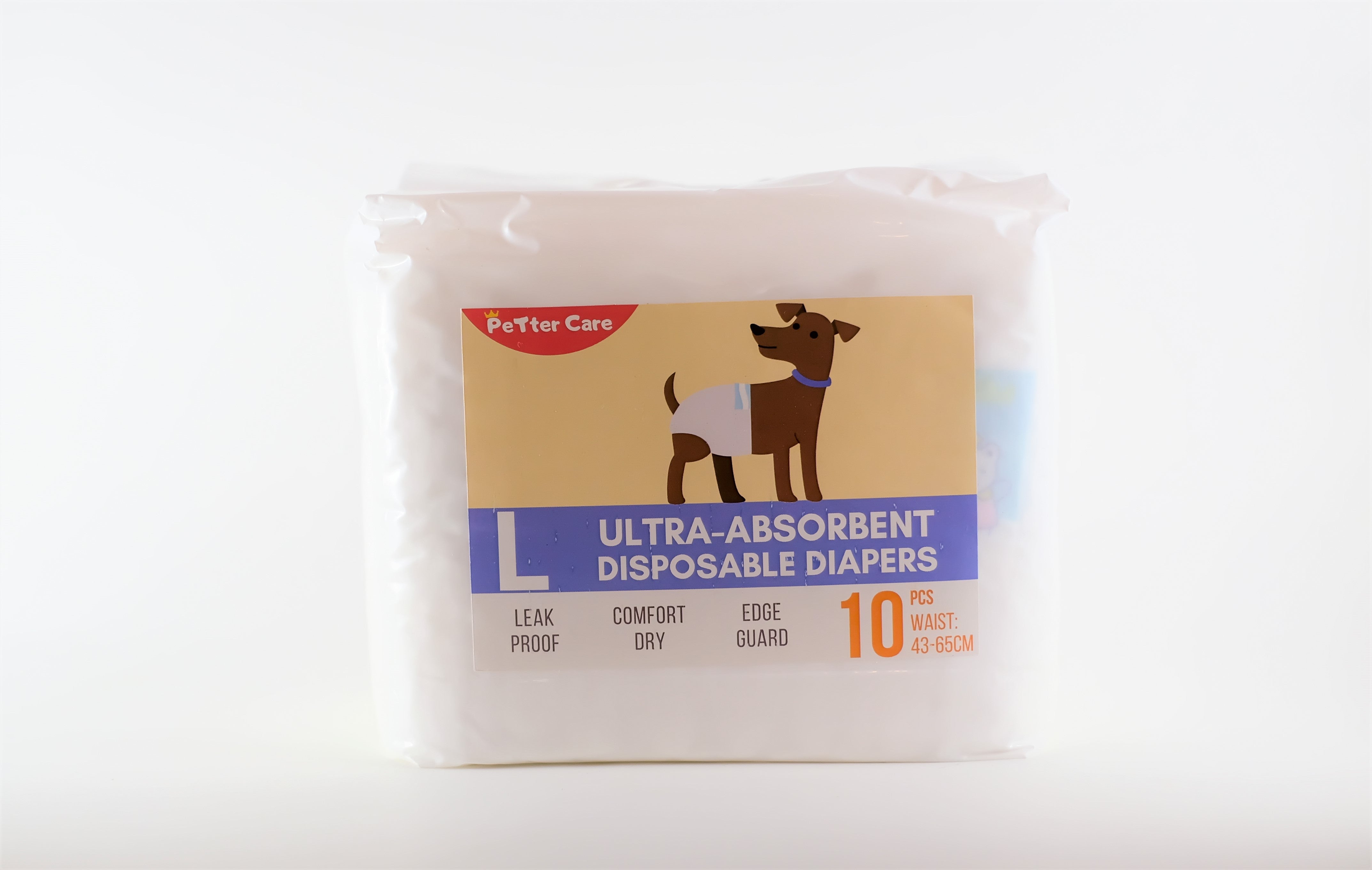 Petter Care Disposable Dog Diaper 10pcs Large - Super Absorbent Dog Diaper Female Diaper with Edge Guard