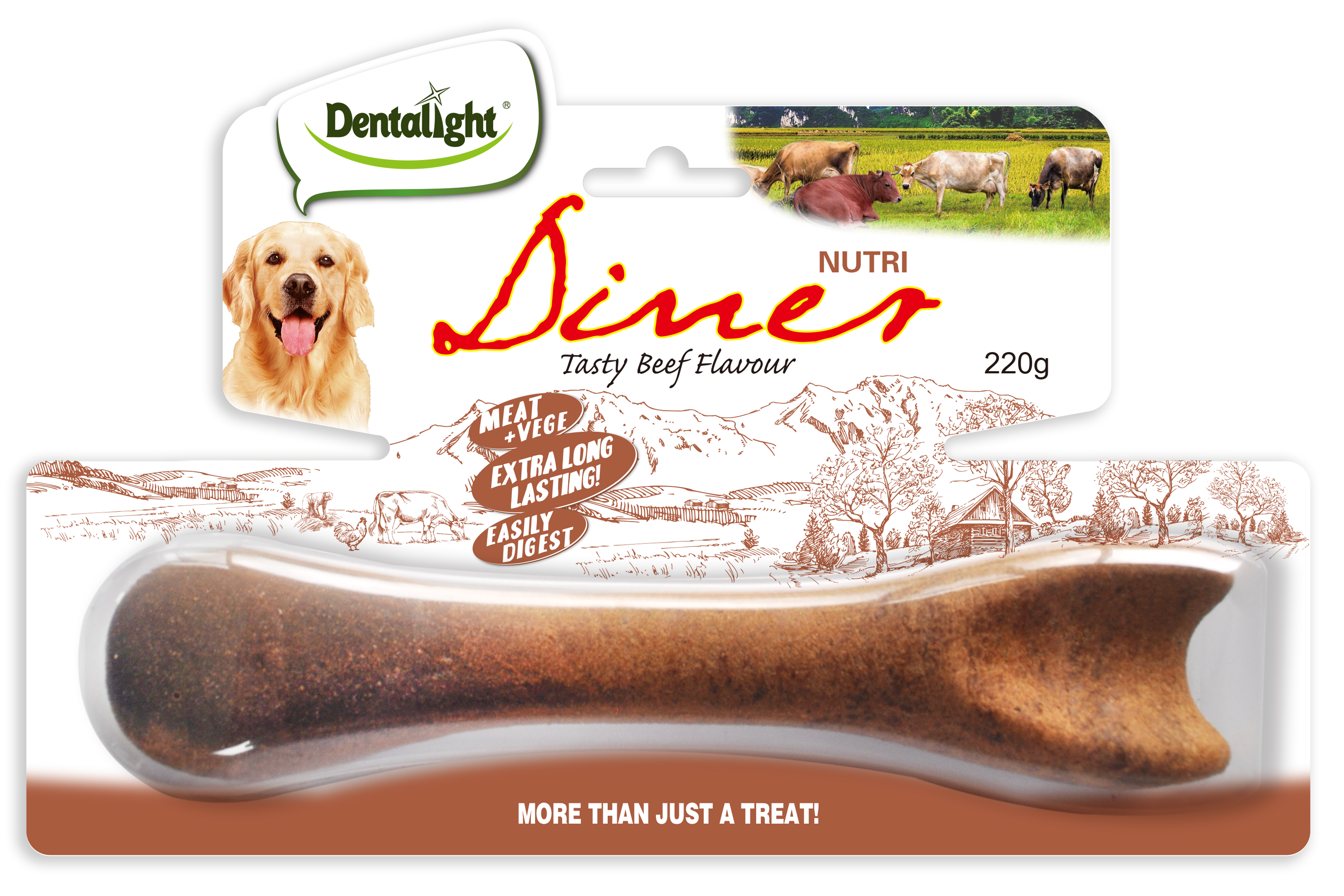 NutriDiner 8-inch Healthy Beef Bone Dental Snack 220g - Animall Philippines