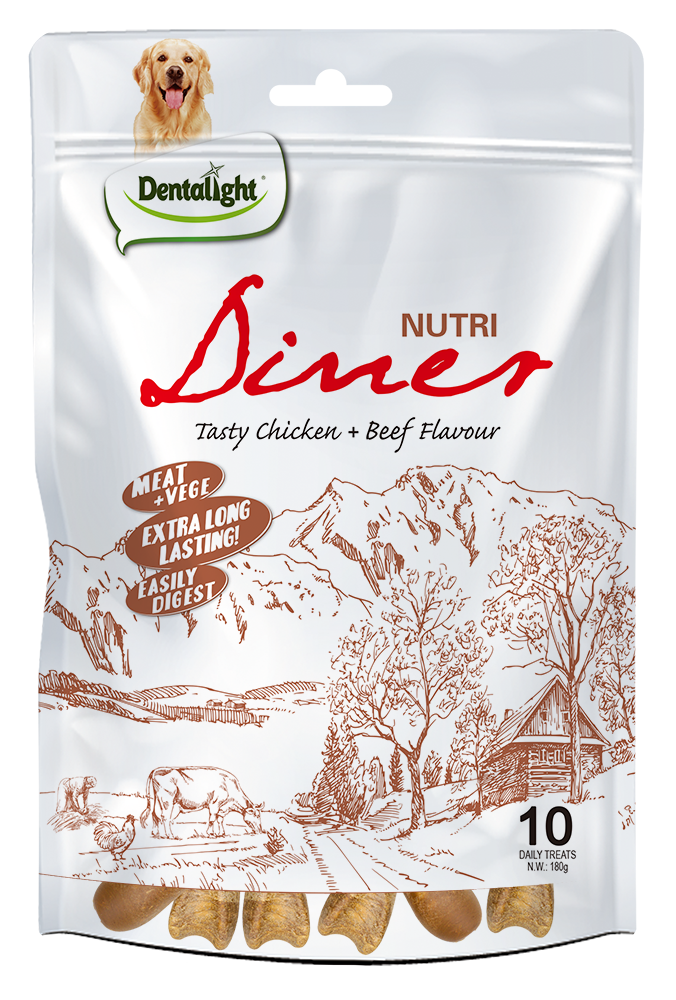 Nutri Diner Tasty Dental Treats 180g Chicken & Beef Flavour Mix ×10pcs - Animall Philippines